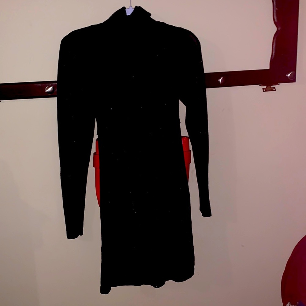 Black long sleeve sparkly maternity shirt/dress